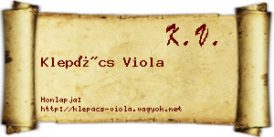 Klepács Viola névjegykártya